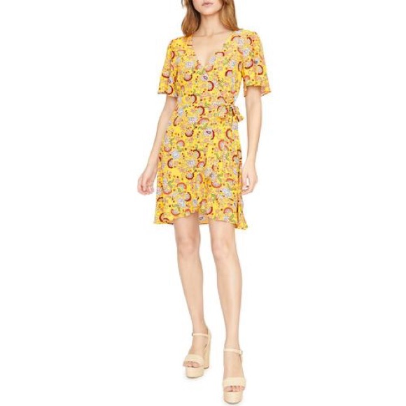 Sanctuary Yellow Sunrays Printed Wrap Dress - Picture 8 of 8